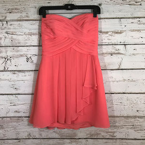 David's Bridal Light Pink Strapless Layered Dress